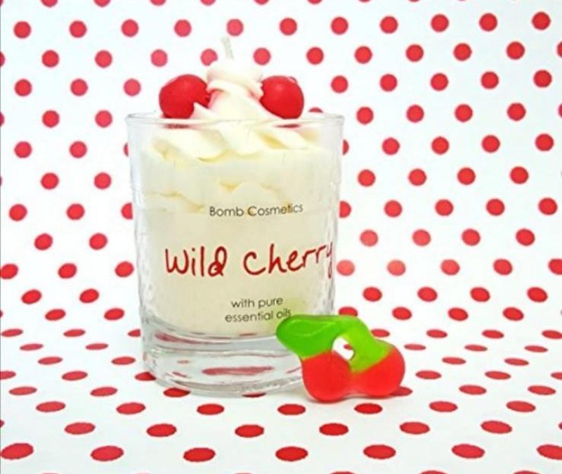 Wild Cherry Piped Glass Candle