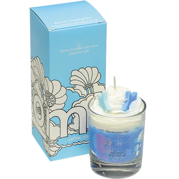 Cotton Clouds Piped Glass Candle