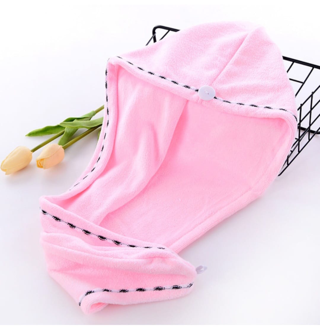 Pink Microfiber Hair Towel