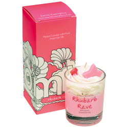 Rhubarb Rave Piped Glass Candle